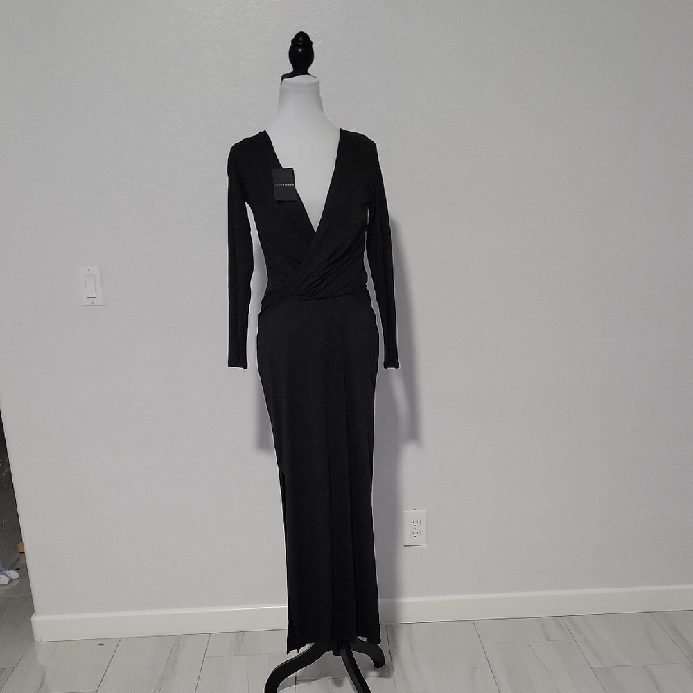 Elegant Black Long Sleeve Dress